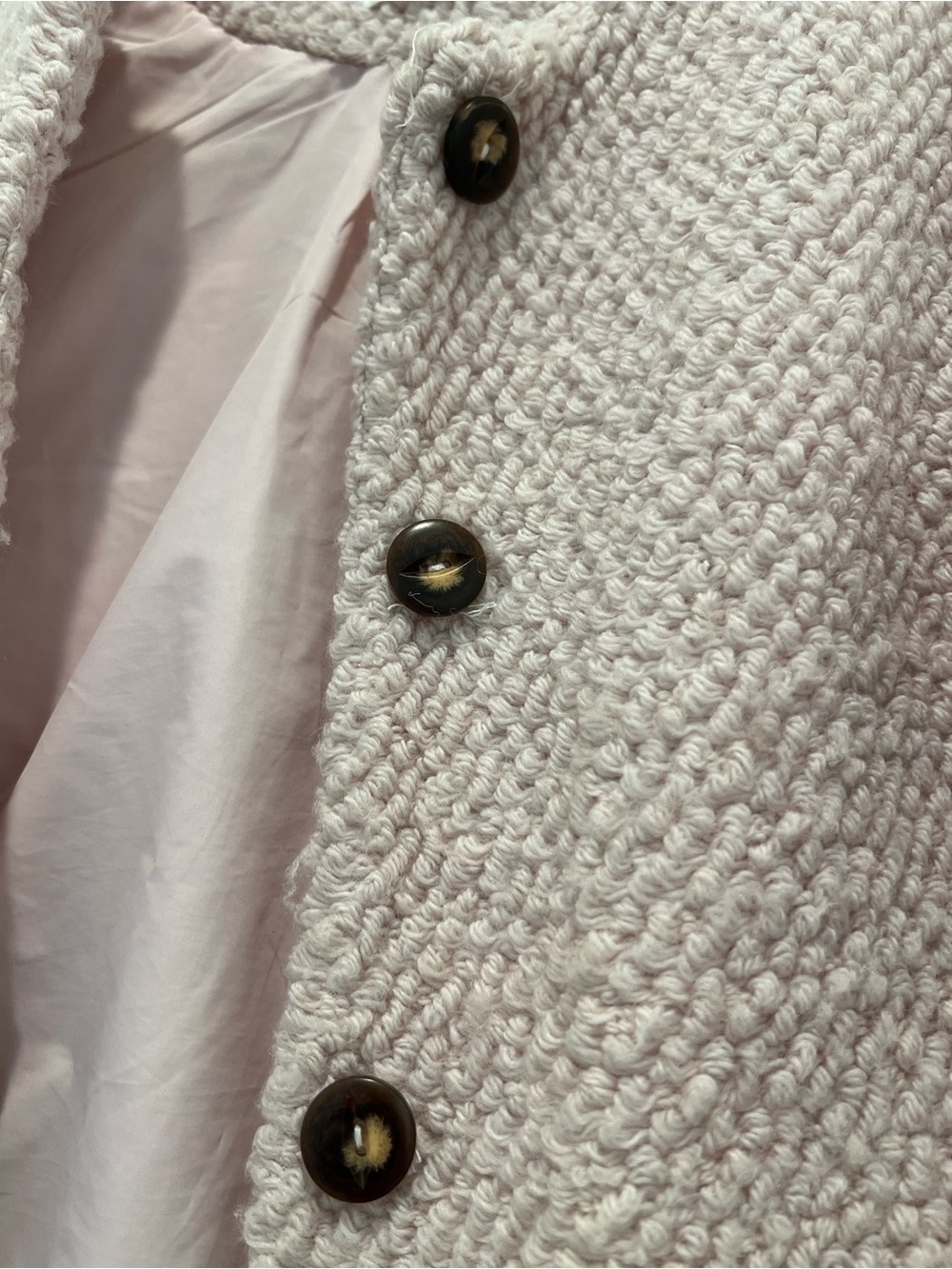 Zara Kids Bouclé Pea Coat in Pale Pink - Picture 4 of 6
